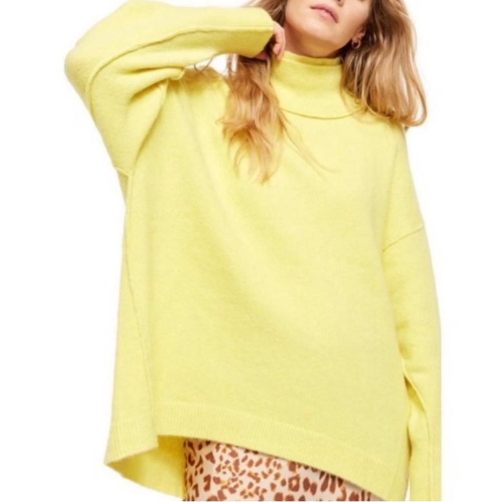 Free People Yellow Turtleneck Sweater